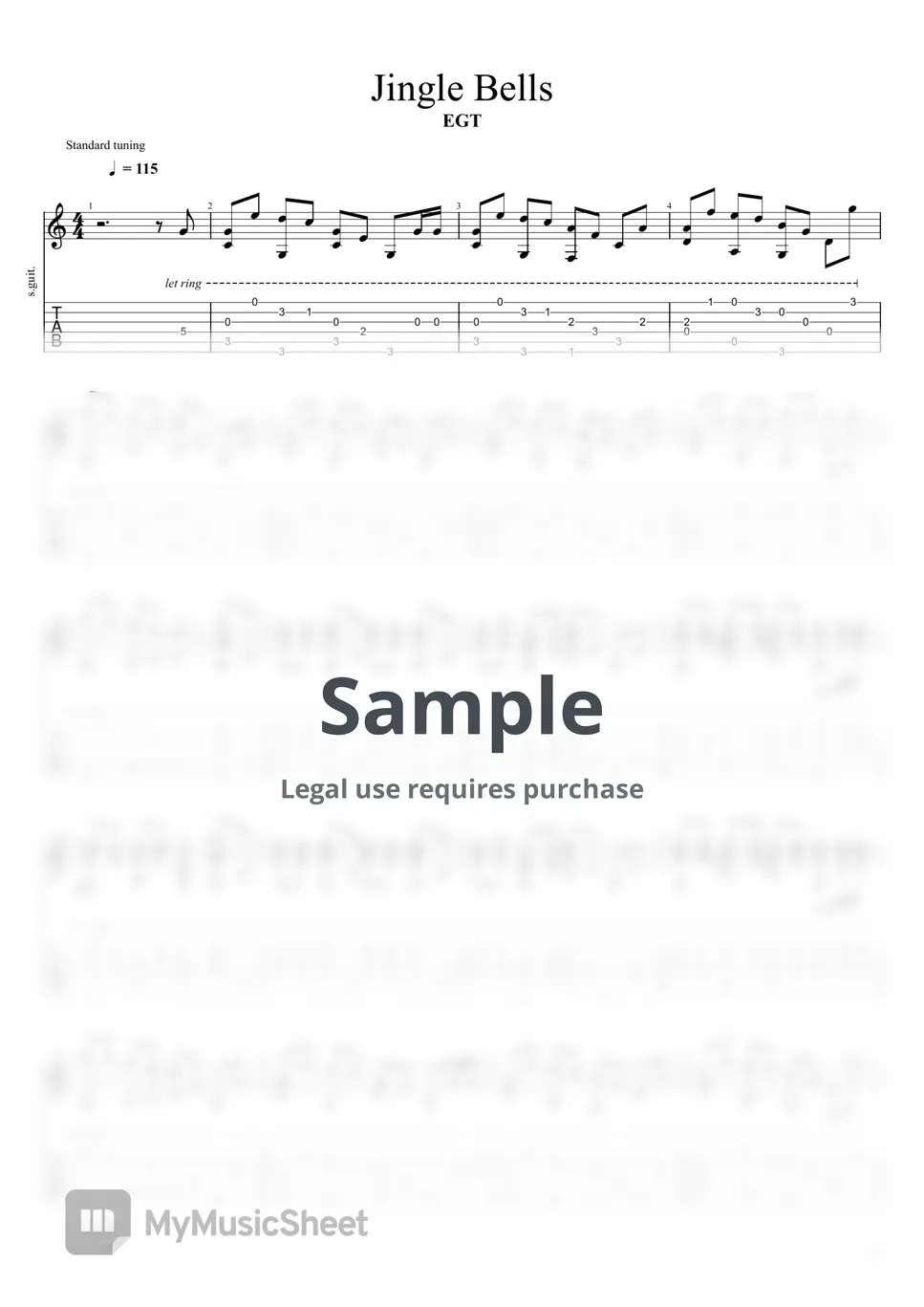 Jingle Bells Sheets by EGT