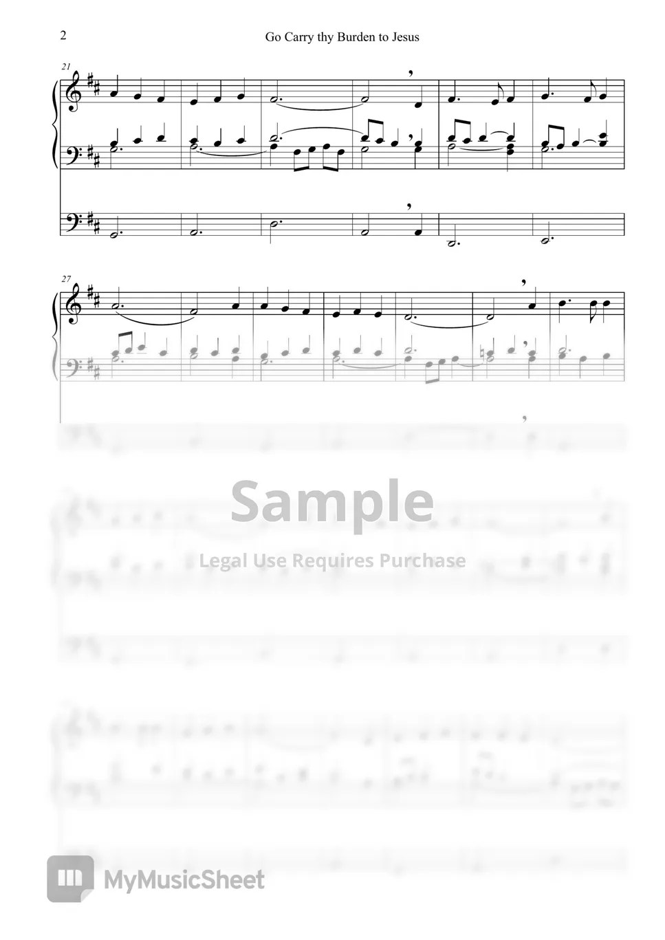 W.J.Kirkpatrick Go Carry thy Burden to Jesus Prelude) 악보 by OHA