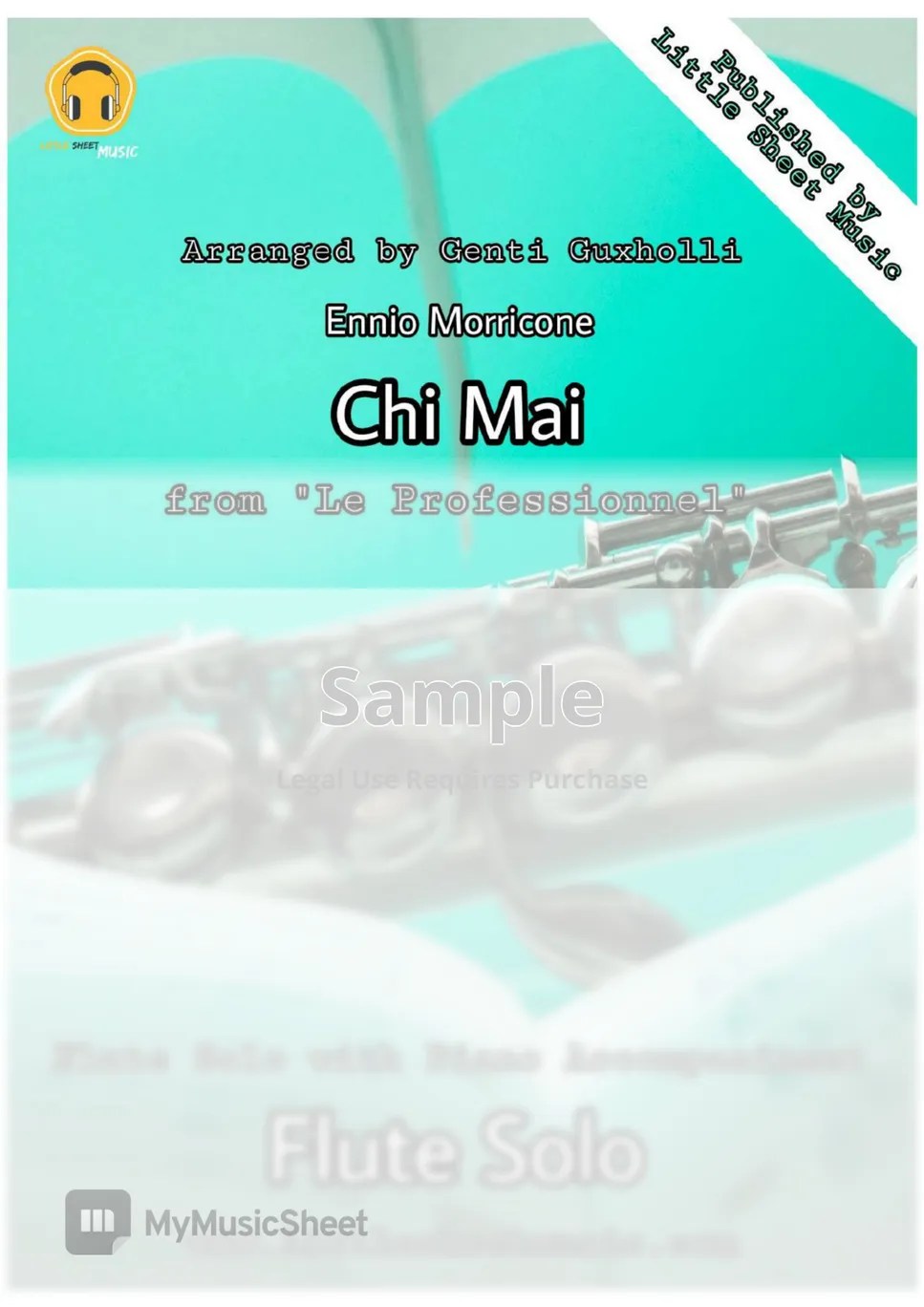 Ennio Morricone Chi Mai (Flute Solo with Piano Sheets