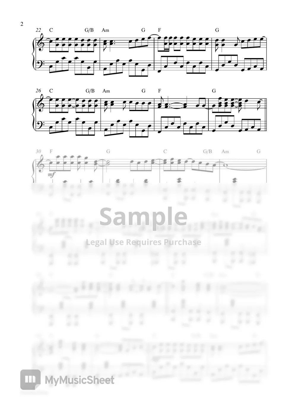 Ed Sheeran & Elton John Merry Christmas (Piano Sheet) 楽譜 by Pianella