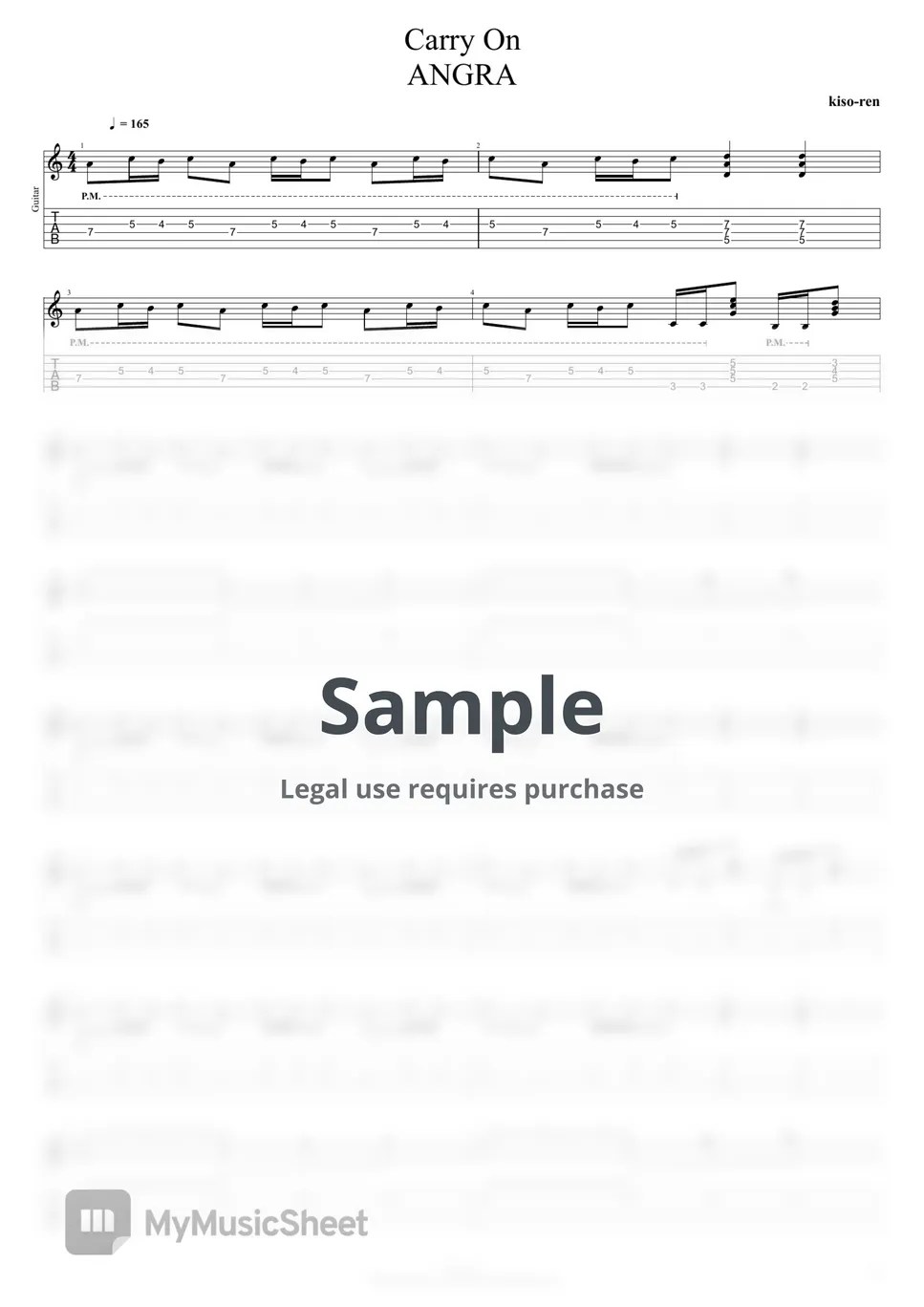 ANGRA Carry On ANGRA Intro 000035 (TAB PDF & Guitar Pro files