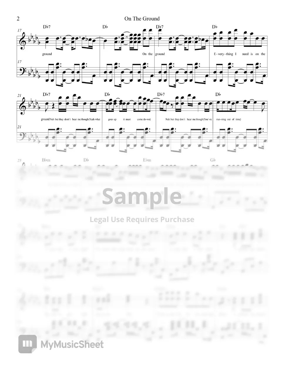 로제 (ROSÉ) On The Ground (with Lyrics) Sheets by ChansMusic