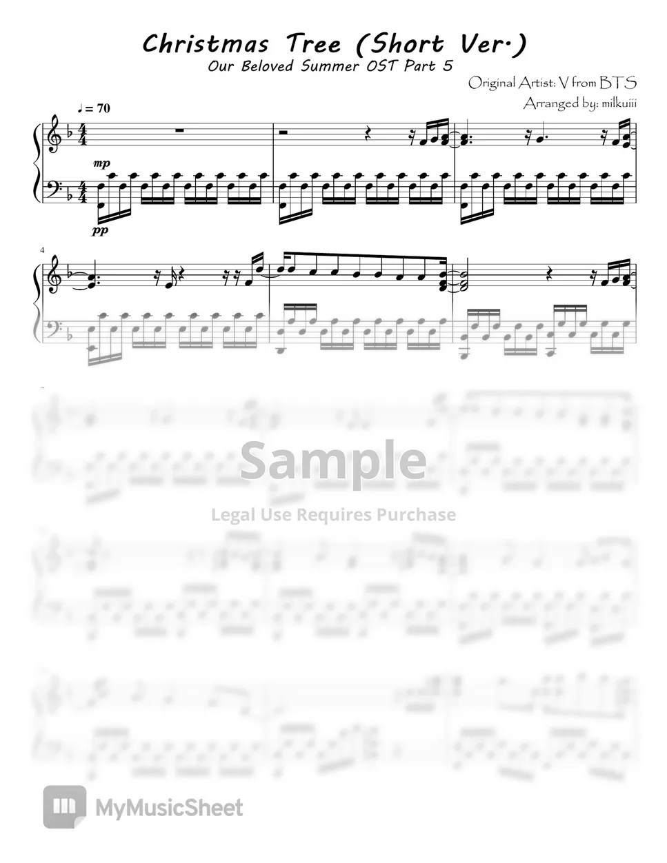 V of BTS Christmas Tree Sheets by milkuiii