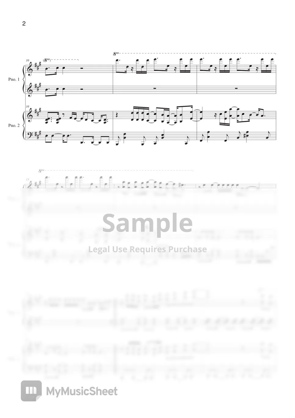 Your Lie in April (四月は君の嘘) GOOSE HOUSE (4hands piano) Sheets by Bella