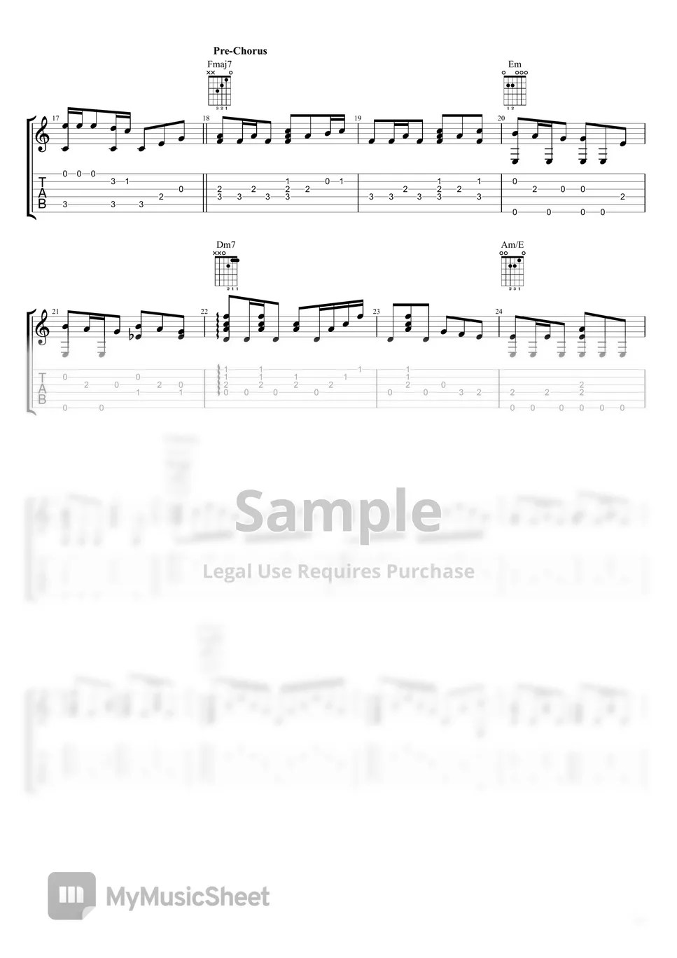 JVKE Fingerstyle Guitar golden hour Sheets by Acoustic