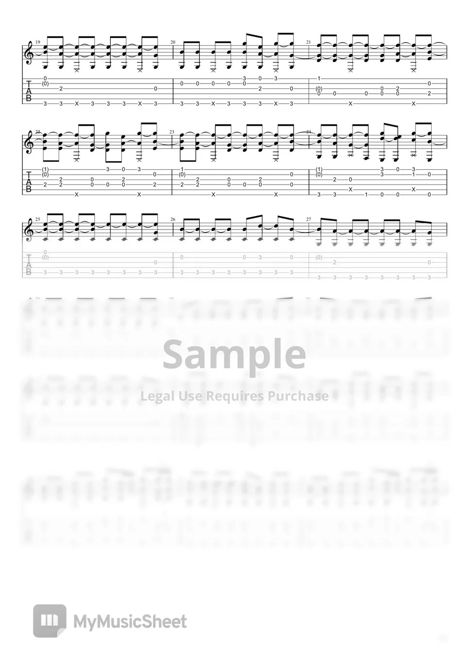 Lovejoy Sex Sells [Fingerstyle Guitar] Tab + 단선 악보 by Sapphire Moon