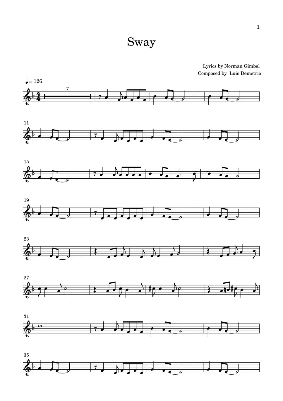 Michael Bublé Sway Sheets by Kaho