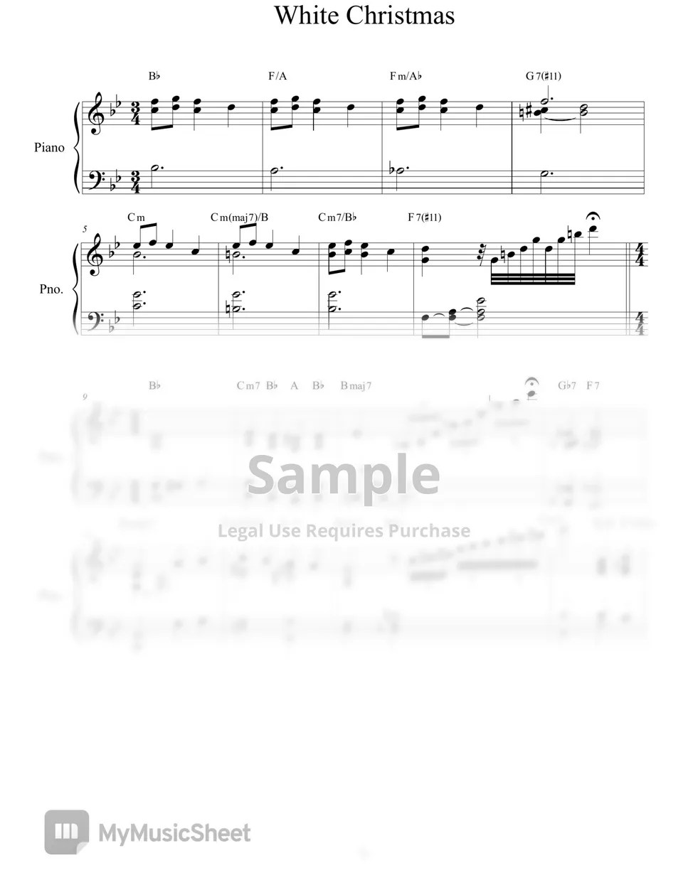 White Christmas (Carol Jazz Piano) Sheets by jeewon Lee