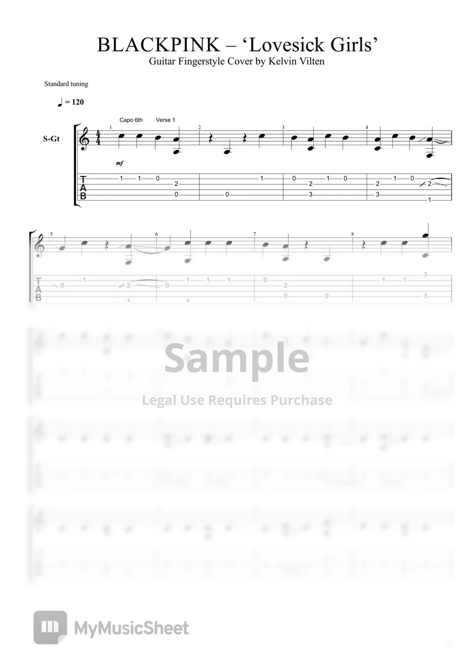 BLACKPINK (블랙핑크) Lovesick Girls 악보 by Kelvin Vilten