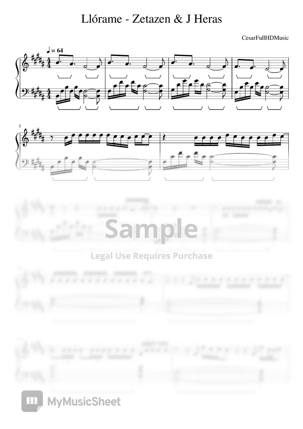 Zetazen & J Heras Llórame Sheet