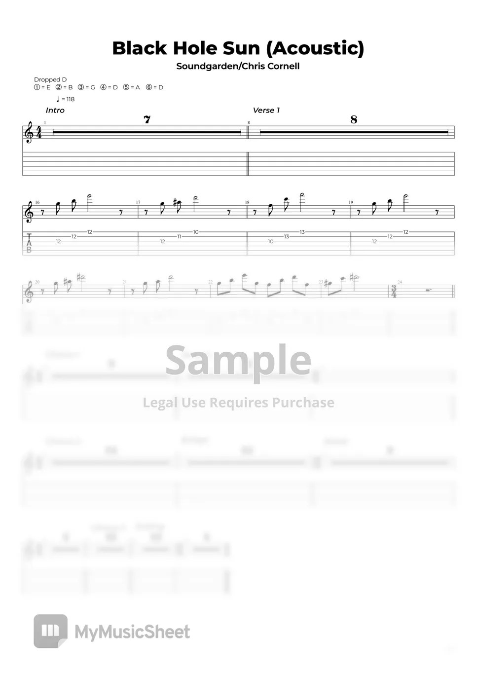 Soundgarden Black Hole Sun Sheets by Nikola Gugoski