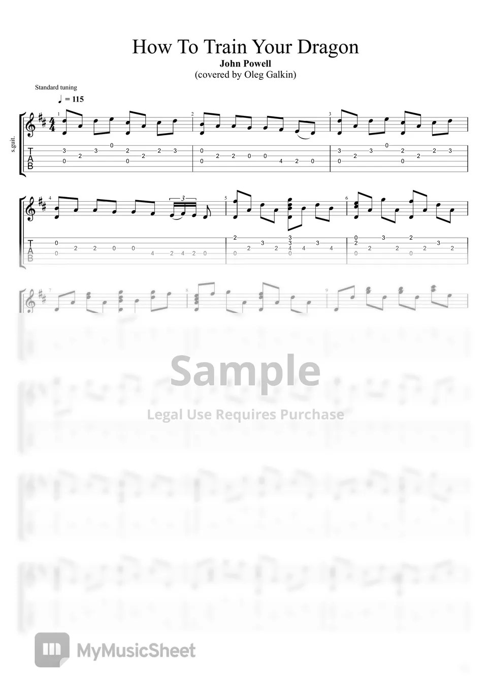 John Powell How To Train Your Dragon Sheets by Oleg Galkin