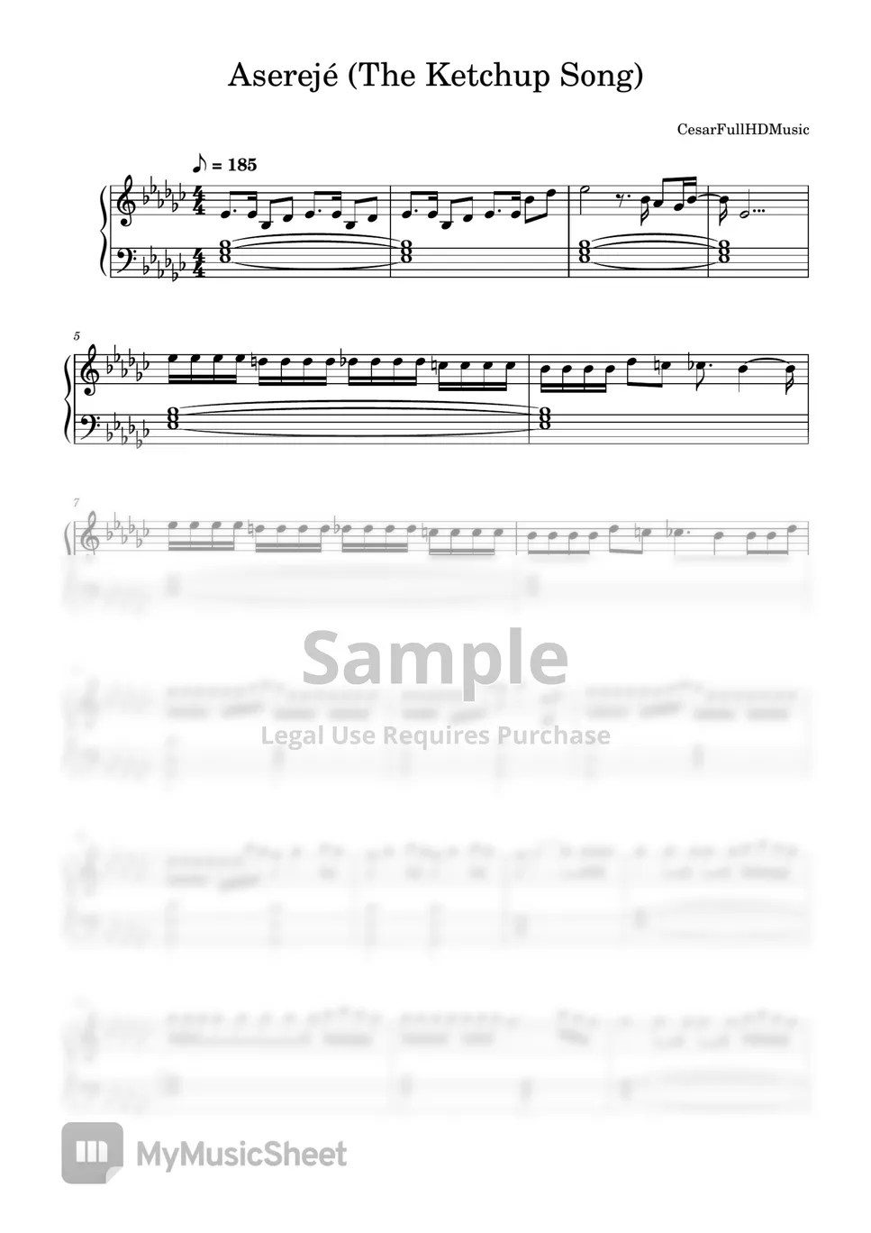 The Ketchup Aserejé Sheets