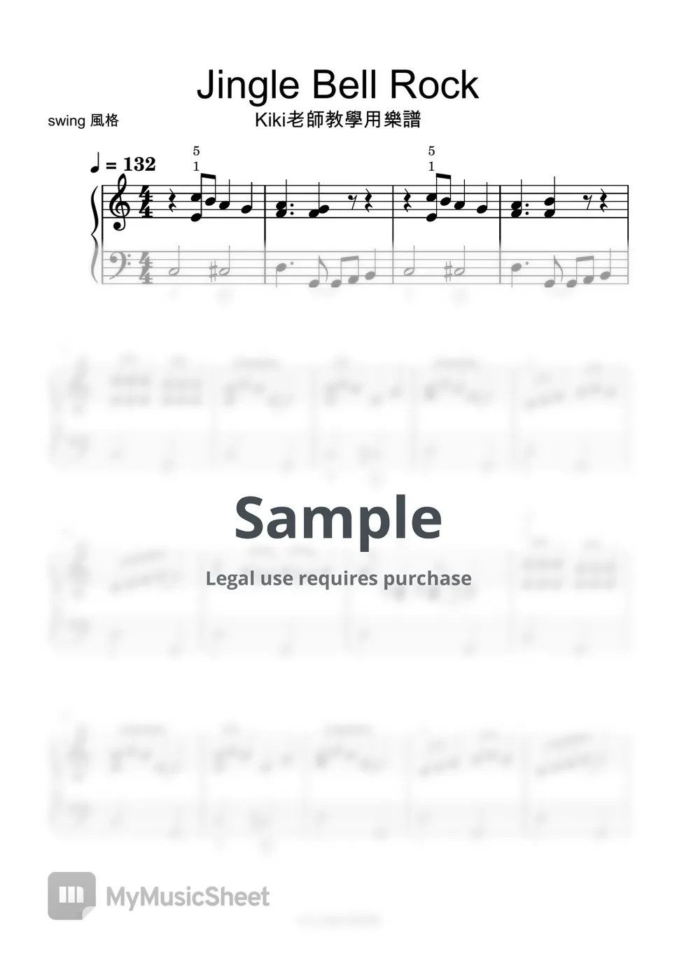 Jingle bell rock/ Christmas song 聖誕歌 Sheets by Kiki NC Hsieh