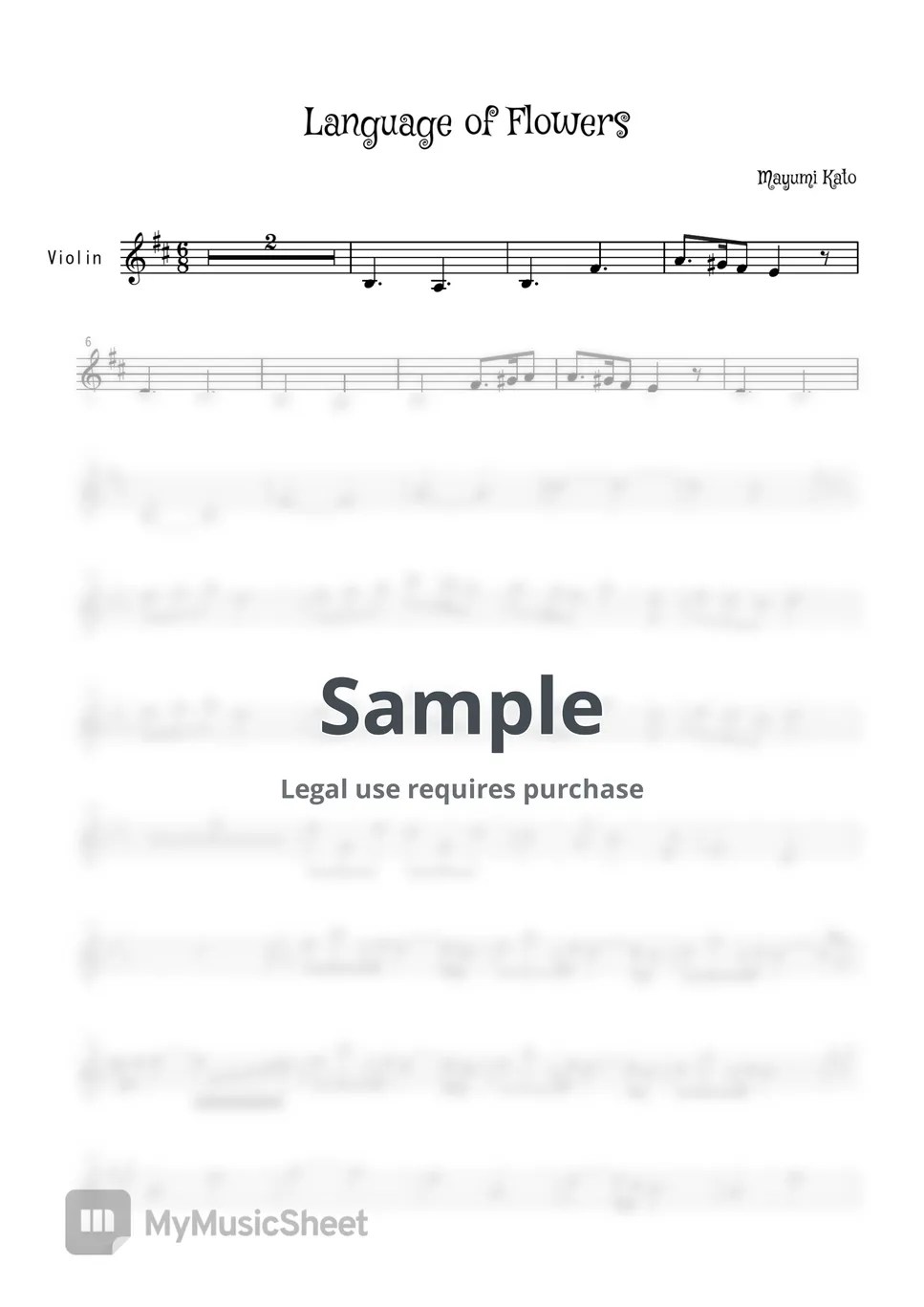 Mayumi Kato Language of Flowers (piano violin duo) Notenblatt