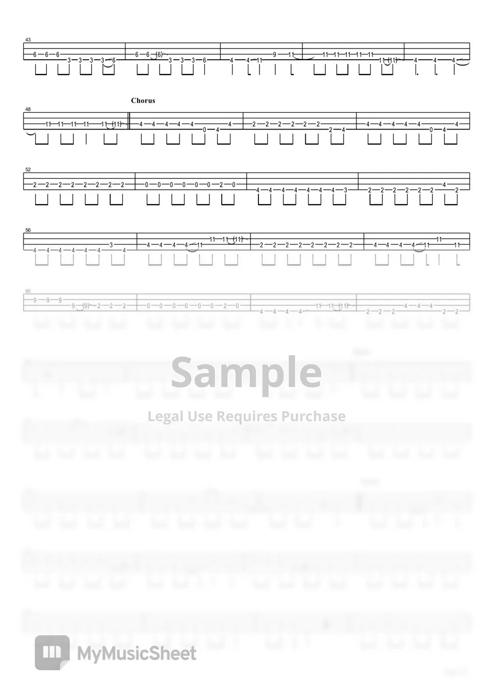 Porno Graffitti THE DAY (Bass TAB) Sheets by Muya