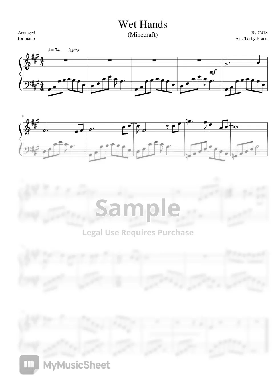 C418 Wet Hands (Minecraft) Sheets by C418