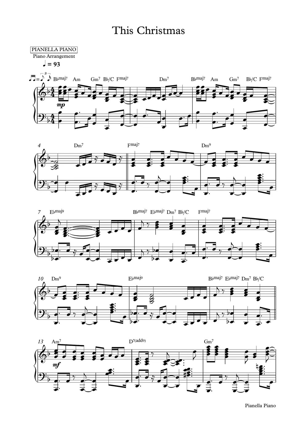Chris Brown This Christmas (Piano Sheet) Sheet by Pianella Piano