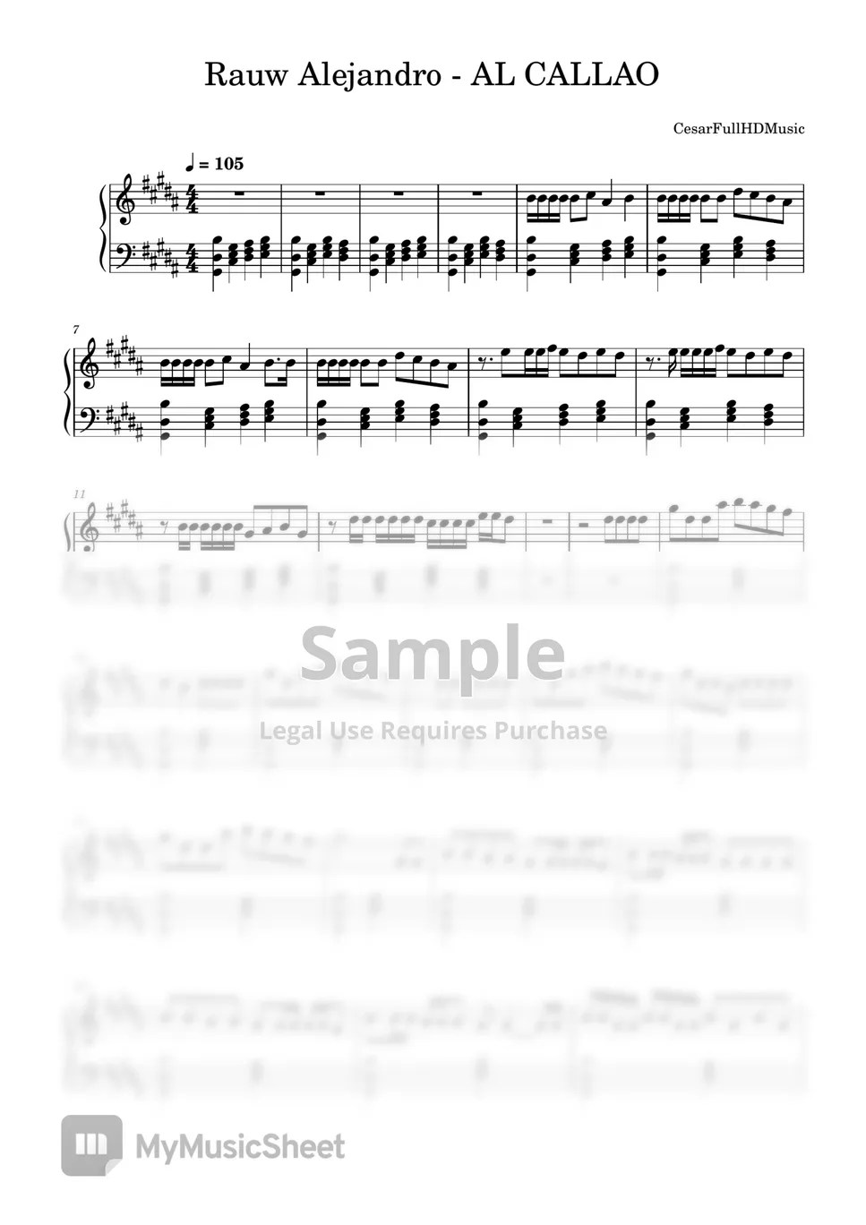 Rauw Alejandro AL CALLAO Sheets