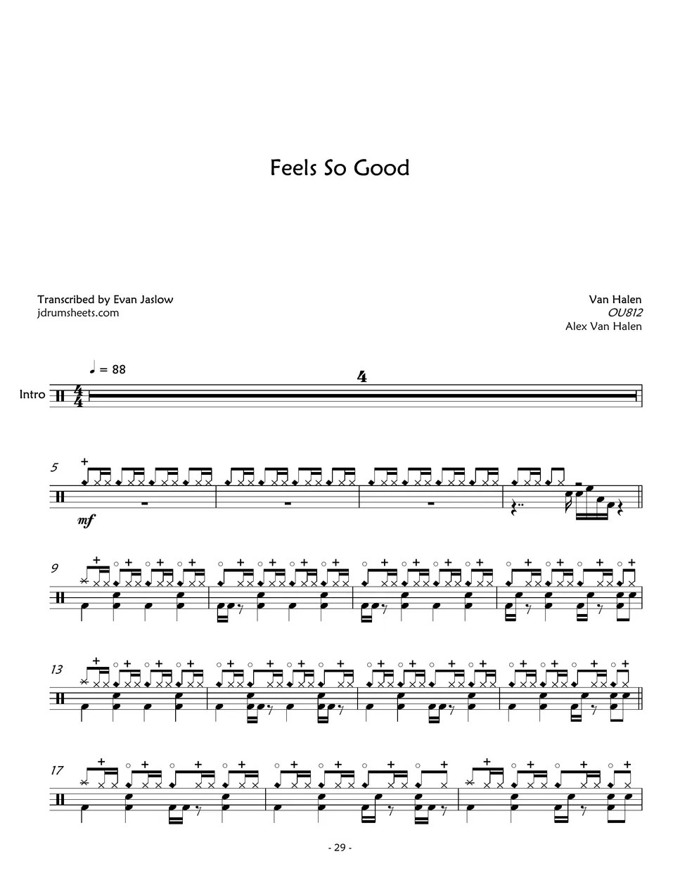 Van Halen Feels So Good Sheets by Evan Jaslow