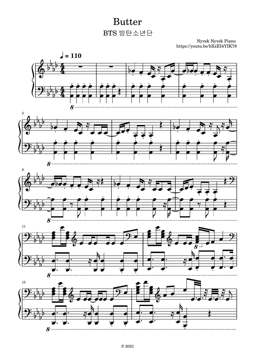 BTS Butter Sheet by Nyvek Nyvek Piano