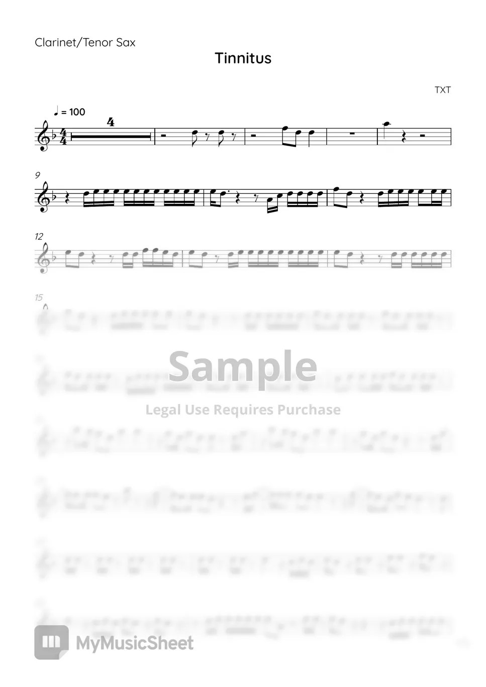 TXT Tinnitus Sheets by JL