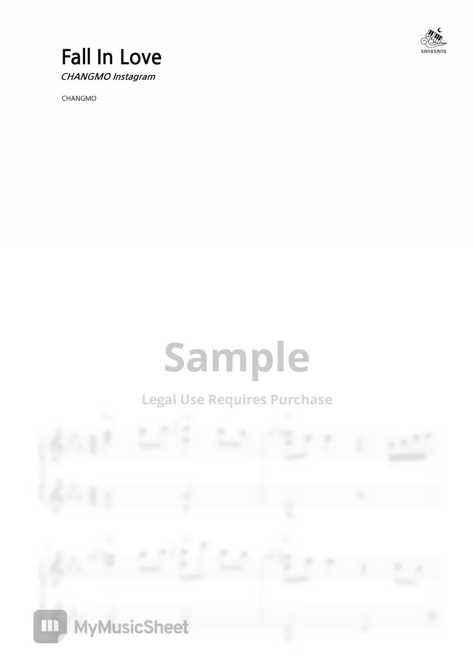 창모 Fall in love نوتة by 상상피아노