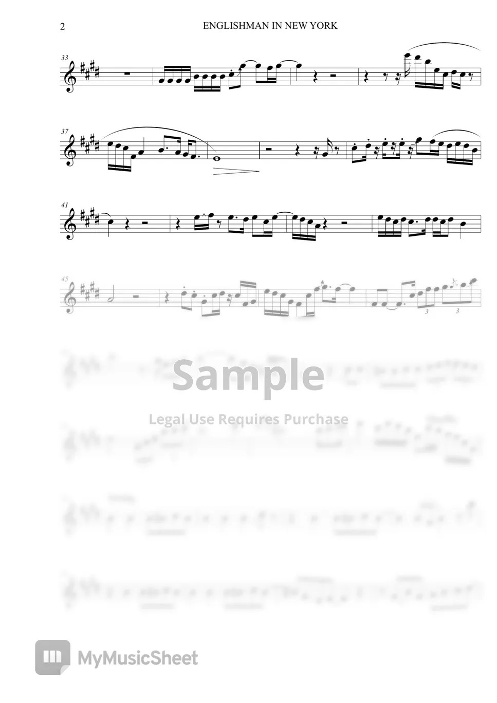 Englishman in New York Sting (Soprano Sax) Sheet by Ismael Dorado