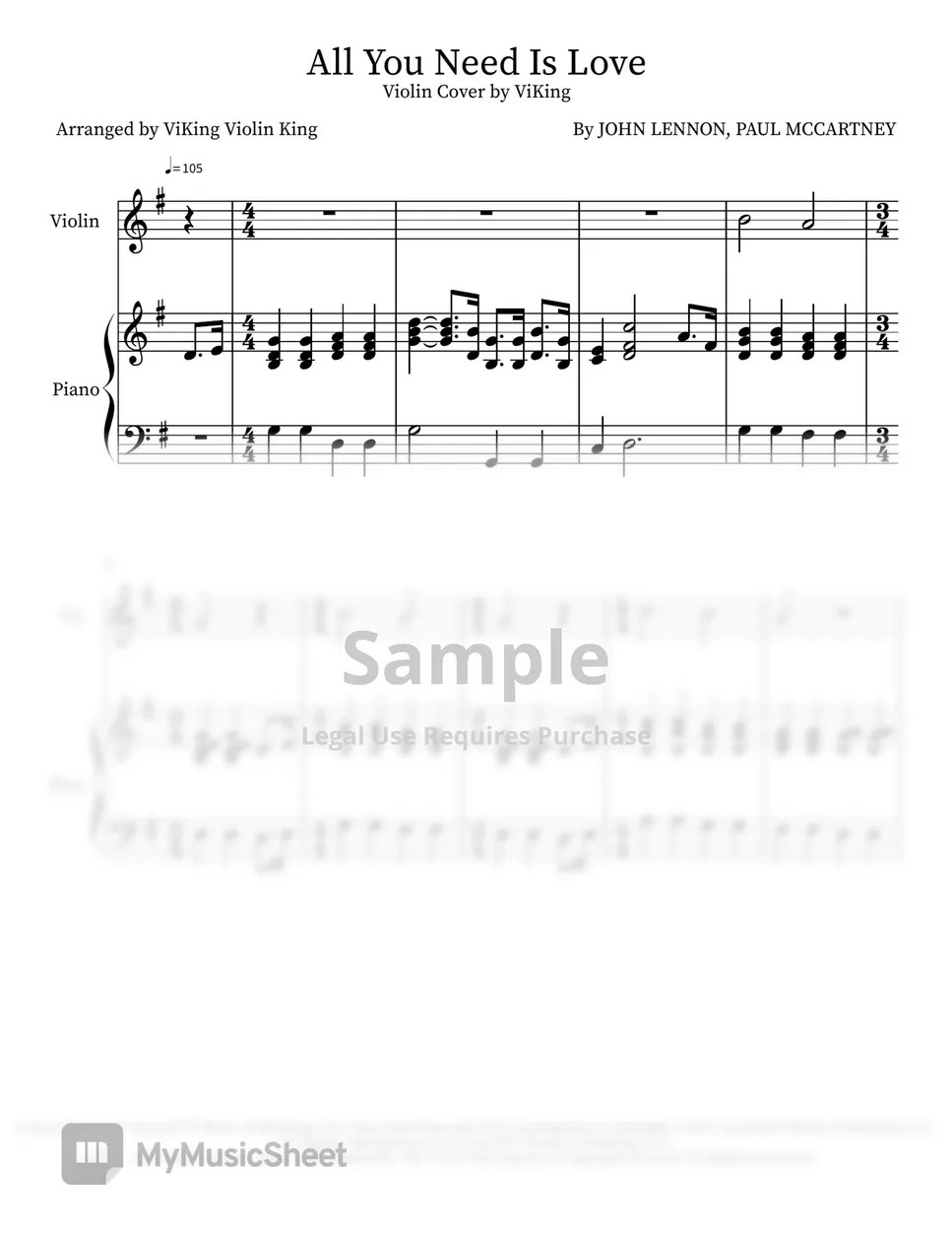 Beatles All you need is love Sheets by ViKing