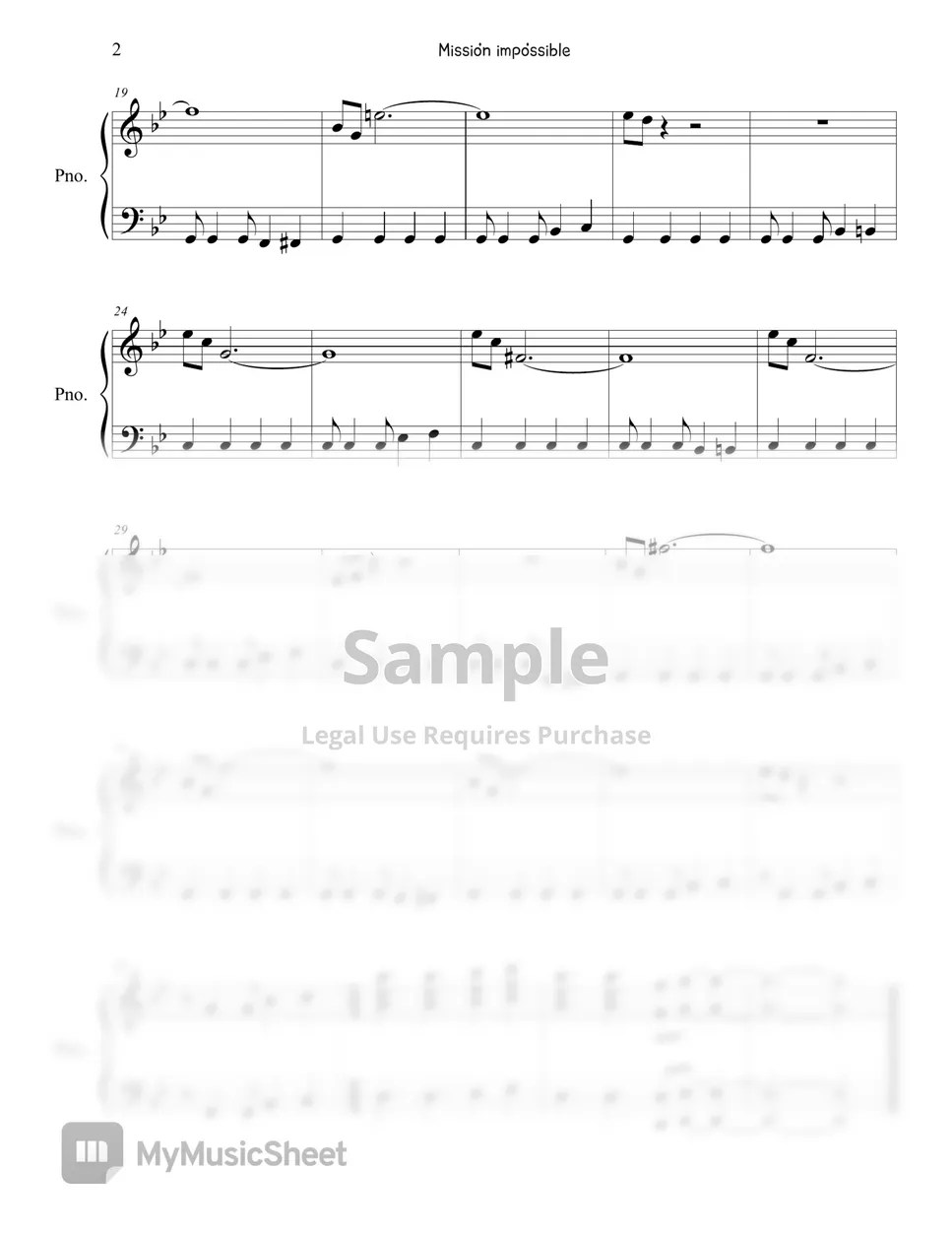 Hans zimmer 미션임파서블 Sheets by JL Holy Piano