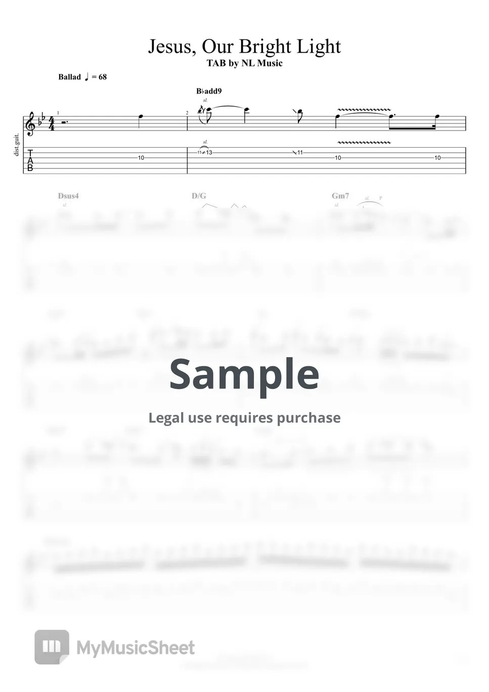 사/곡 Jesus, Our Bright Light Sheets by NL Music