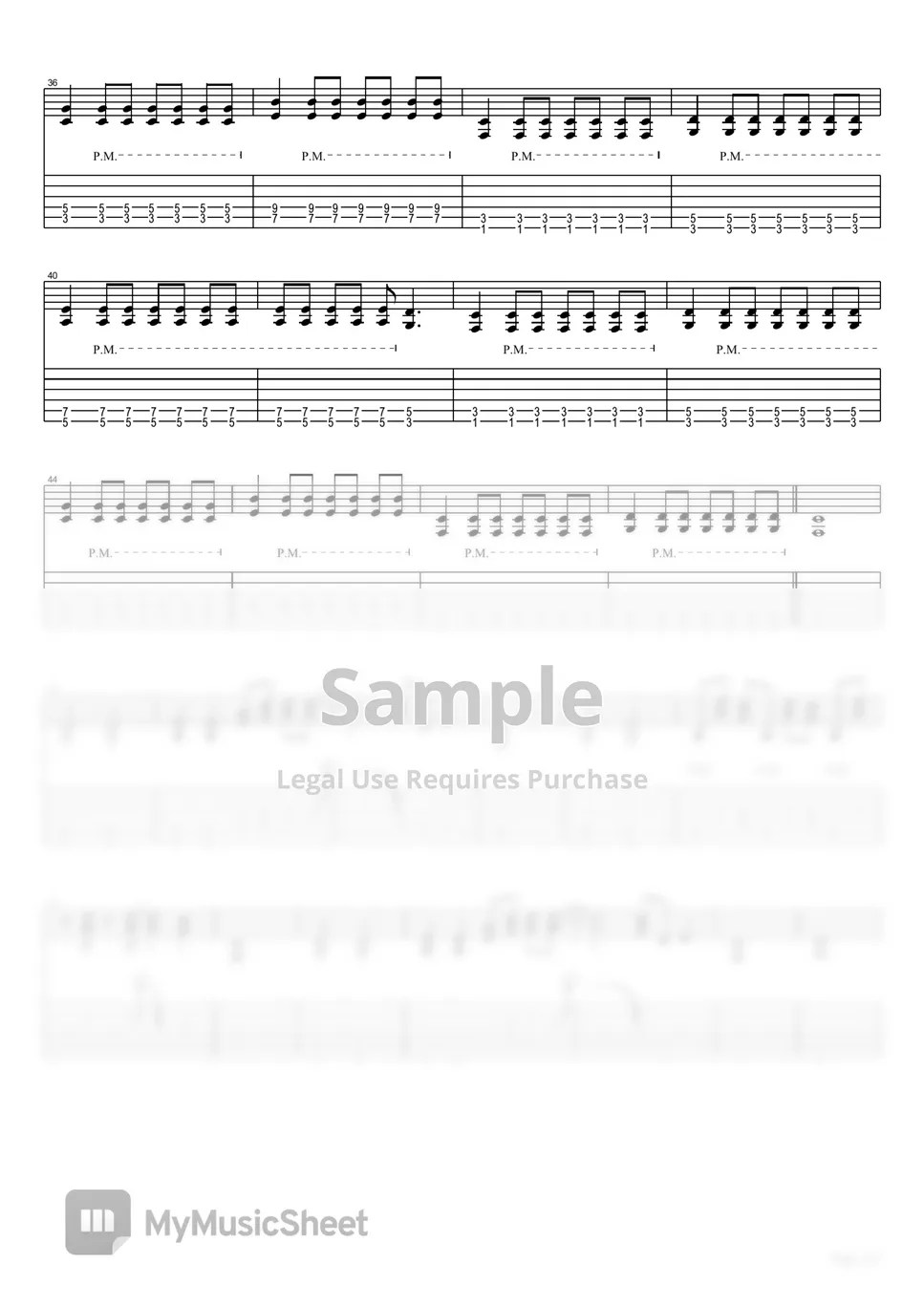 xjapan rusty nail guitar cover Tab + Partition à une seule portée by