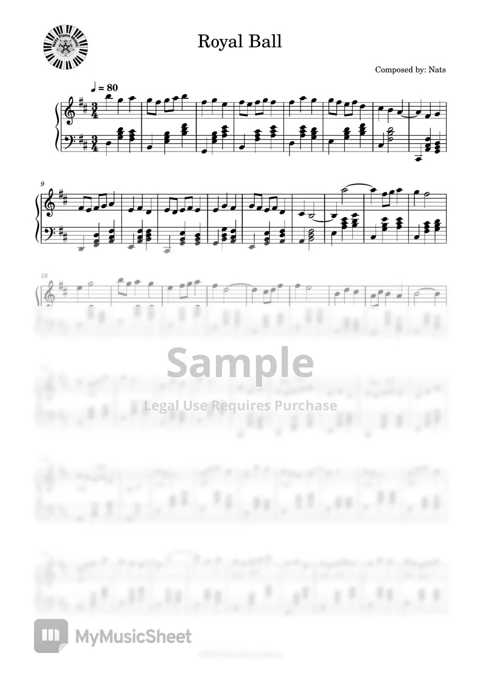 Nats Piano Music Royal Ball Sheets