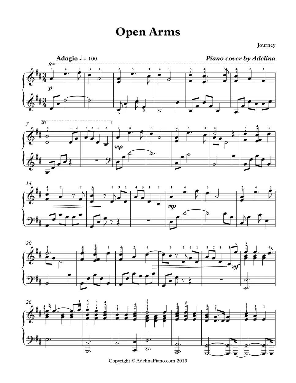 Journey Open Arms Sheets by Adelina Piano