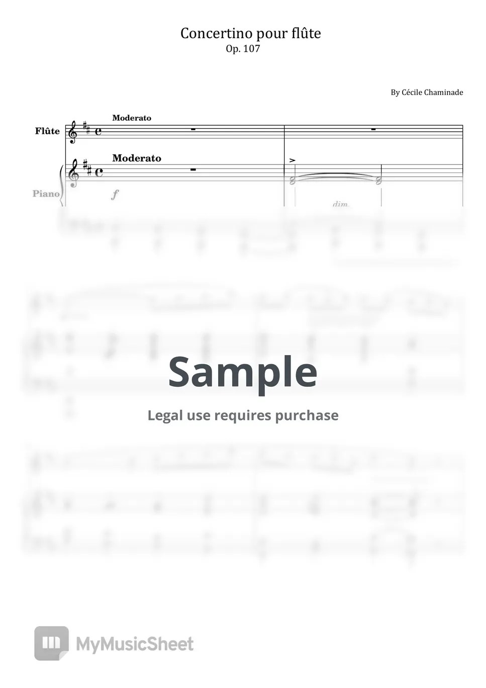 Cécile Chaminade Concertino pour flûte, Op.107 (For Piano and Flute