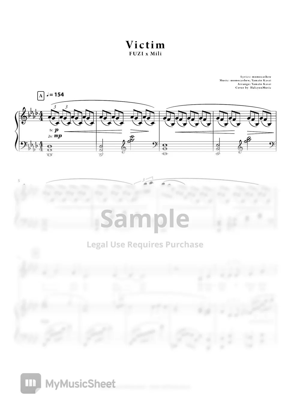 Mili Victim 악보 by HalcyonMusic