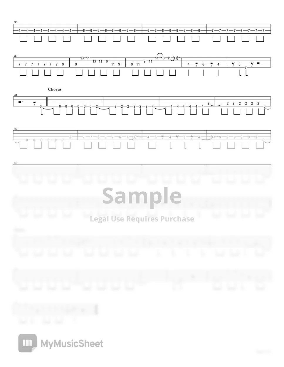 BURNOUT SYNDROMES Fly HIgh!! (Bass TAB Short Ver.) Sheets by Muya