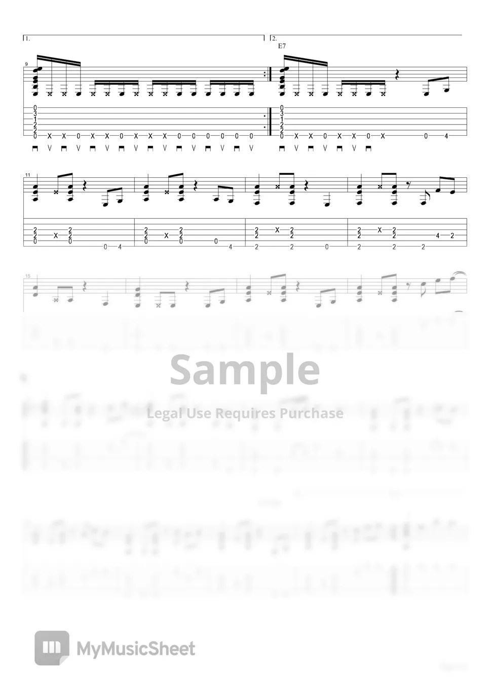 Ben.E.king Stand By Me(fingerstyle) (fingerstyle solo) Tab + 1staff