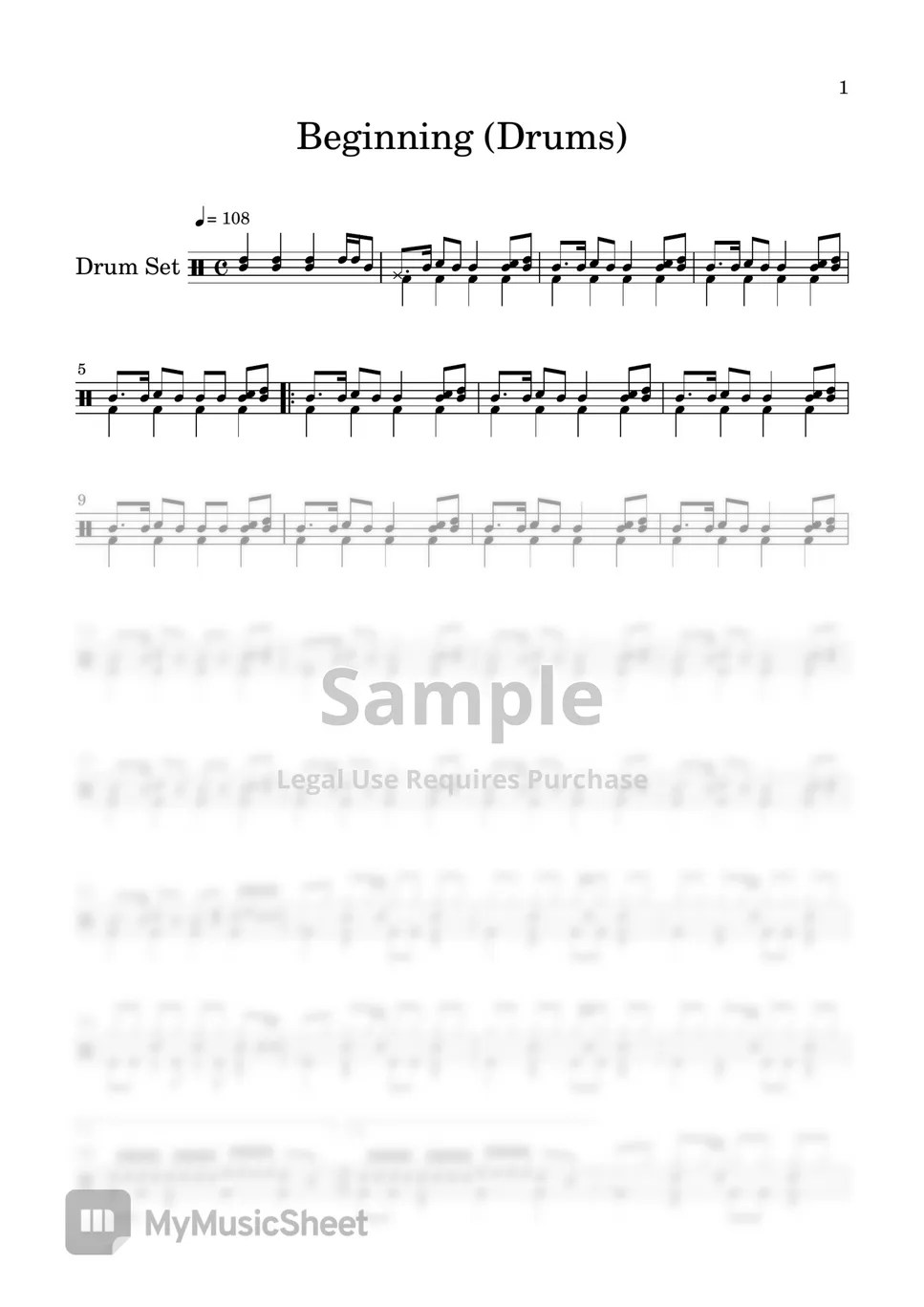 Gaho Beginning (drums) Sheets by Just Music And Film