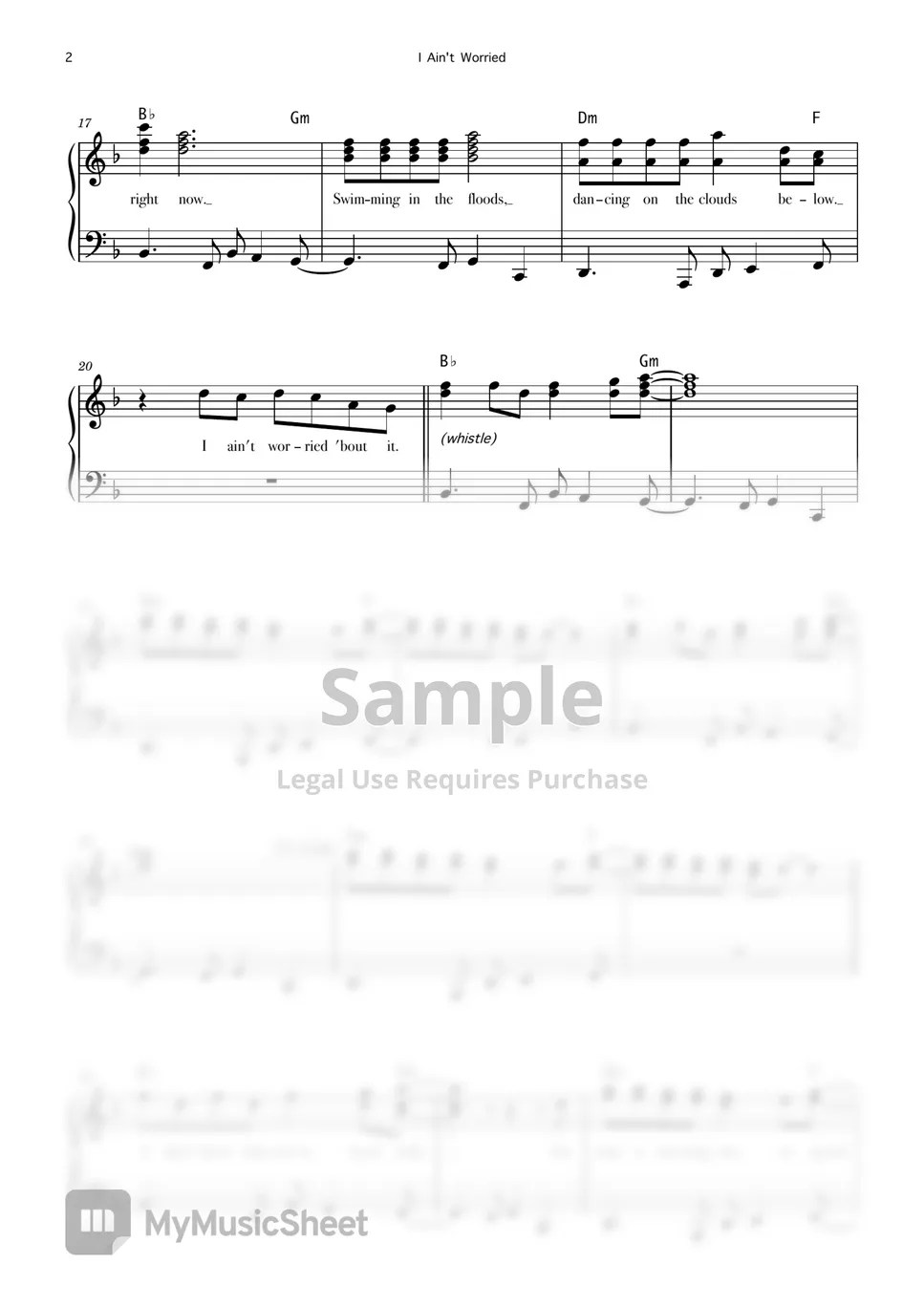 OneRepublic I Ain't Worried (OST Top Gun Maverick) Sheets by Aldora