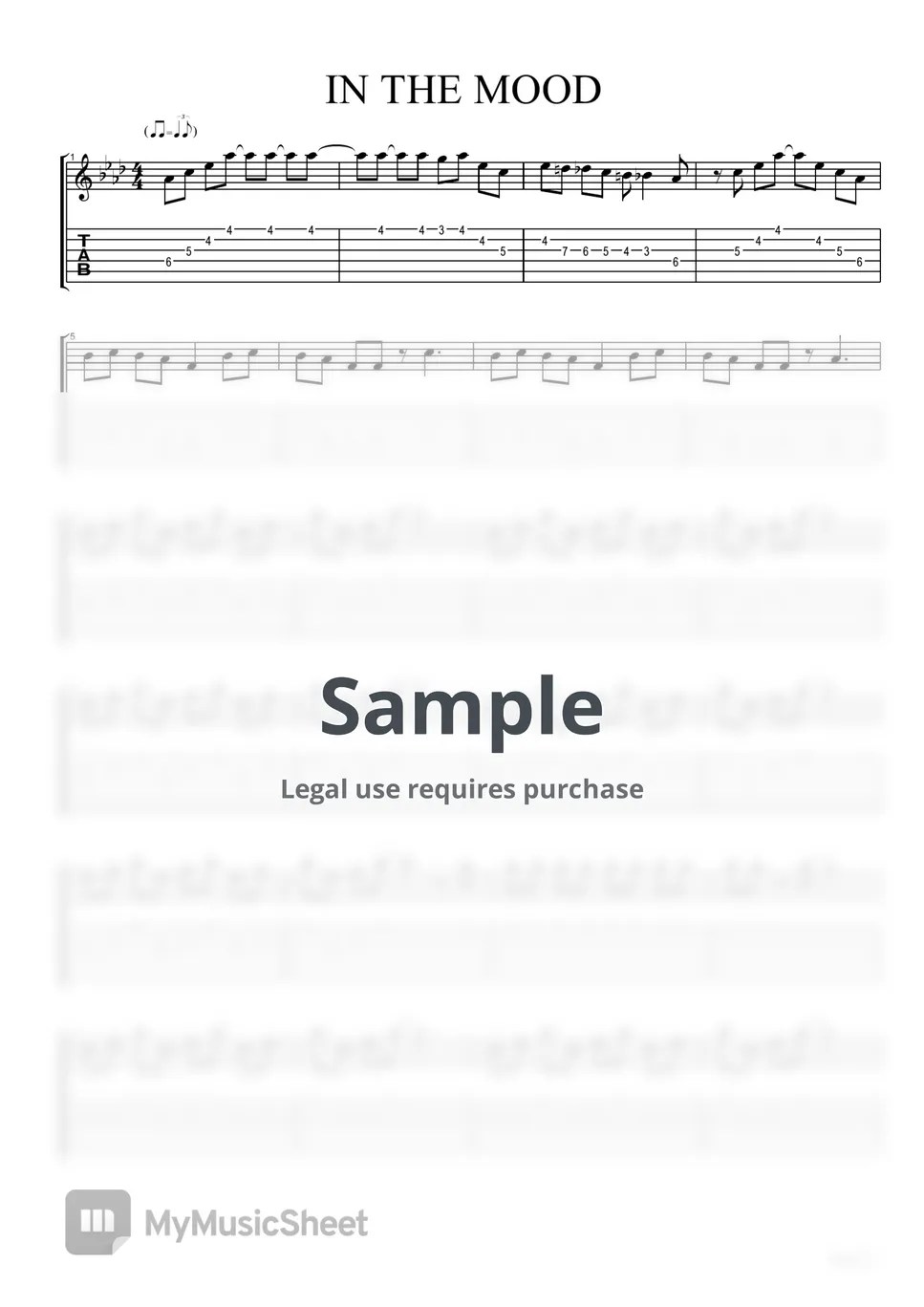 Glenn Miller In The Mood Sheets by Marco Vitali