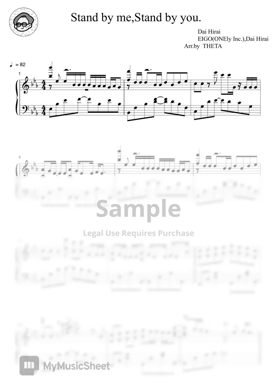 Hirai Dai Stand by me,Stand by you Sheets by THETA PIANO