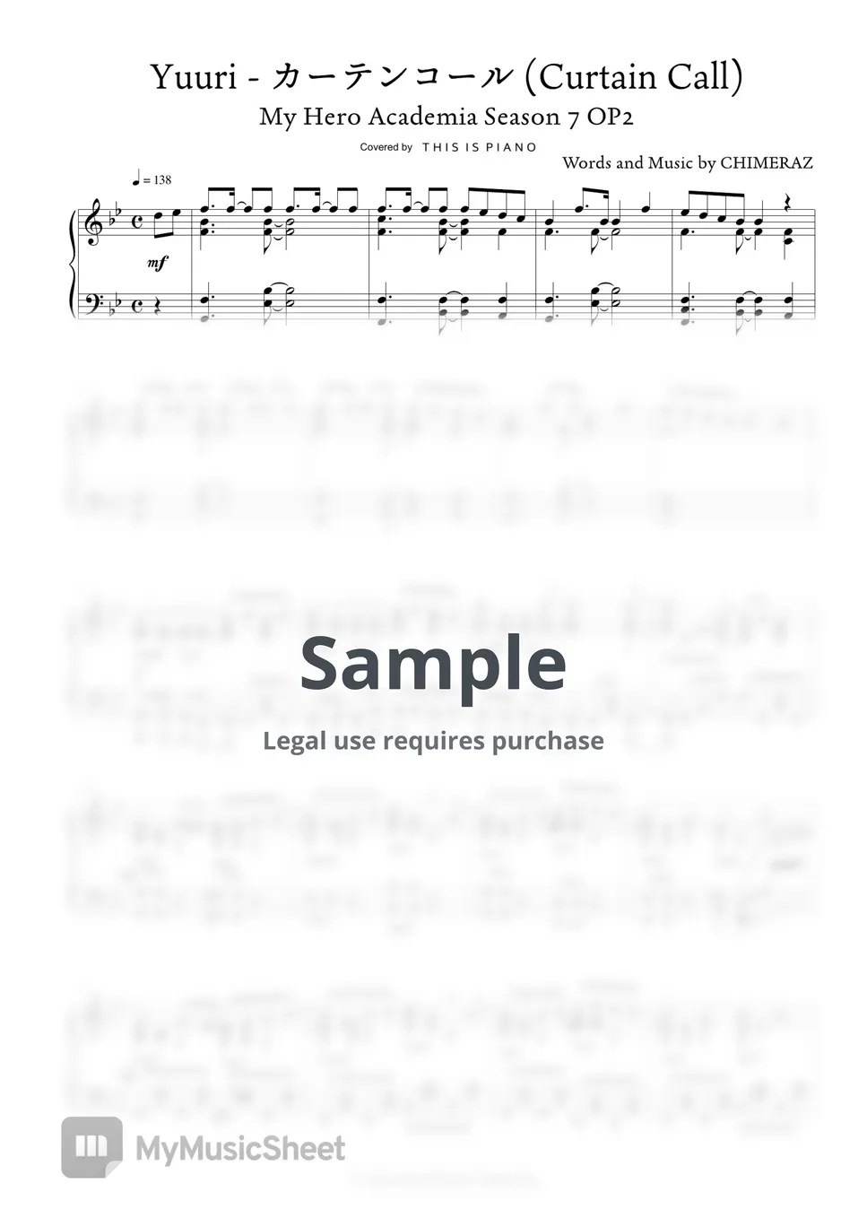 優里 (Yuuri) カーテンコール (Curtain Call) (My Hero Academia Season 7 OP2