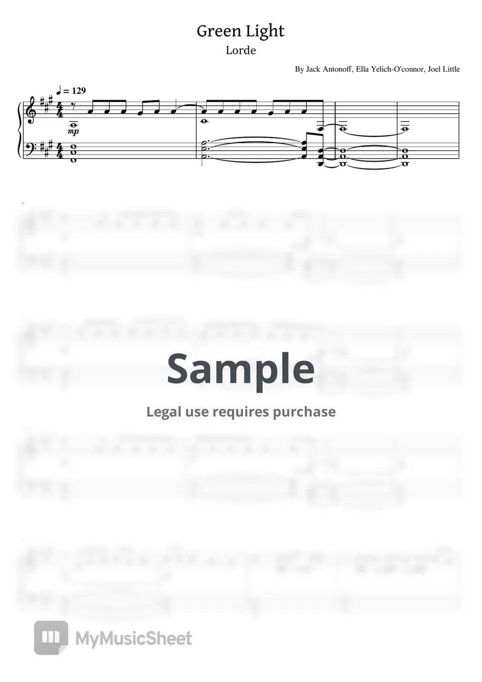 Jack Antonoff, Ella YelichO'connor, Joel Little Green Light (Lorde