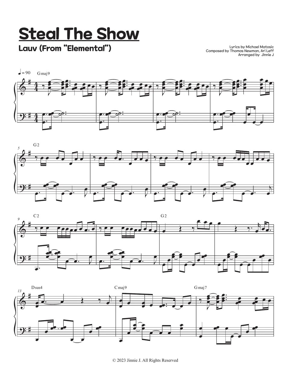 Lauv Steal The Show (From "Elemental") Sheets by Jinnie J
