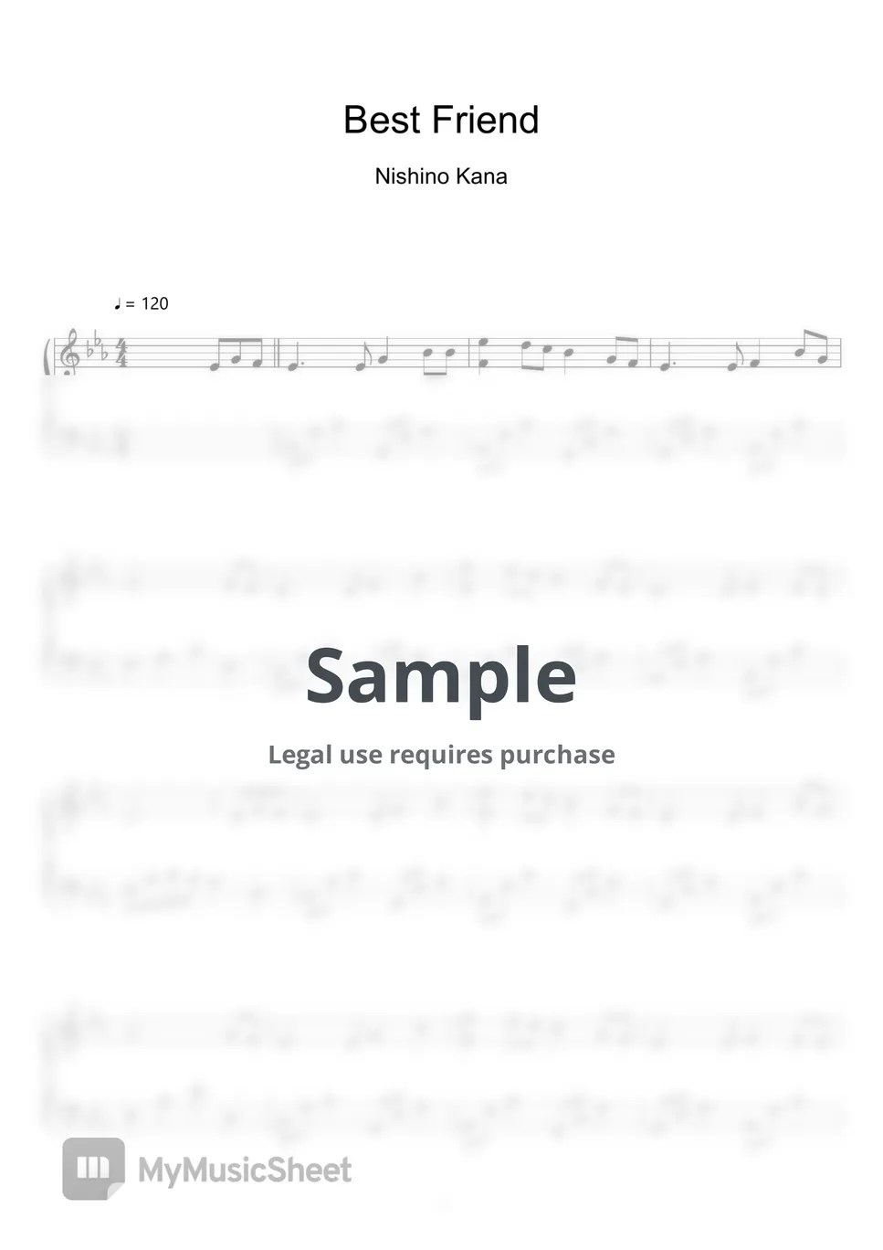 Kana Nishino (西野カナ) Best Friend (ベスト・フレンド) (楽譜, Sheet Music, MIDI