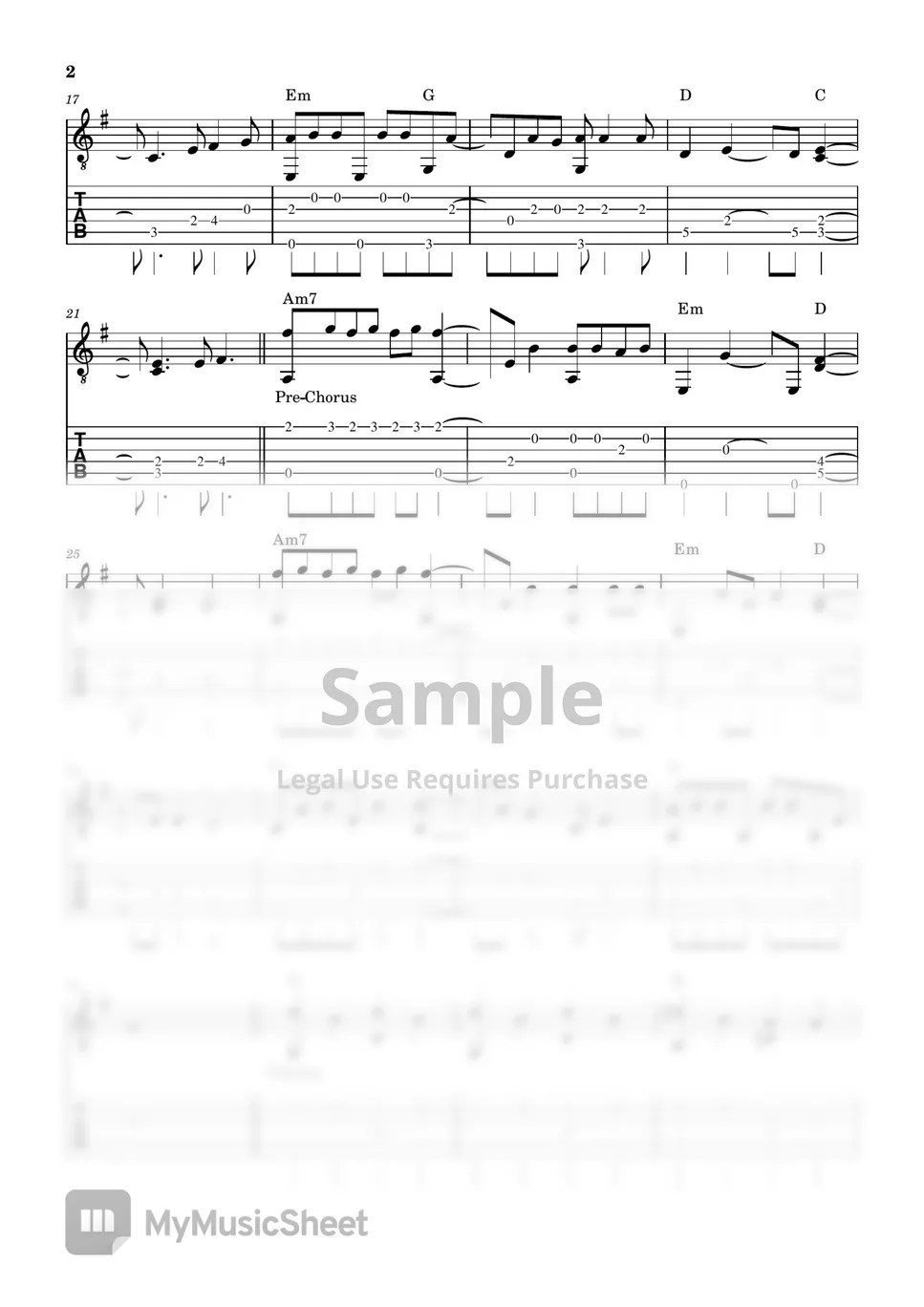 James Arthur Car's Outside Sheets by Not So Classic Guitar