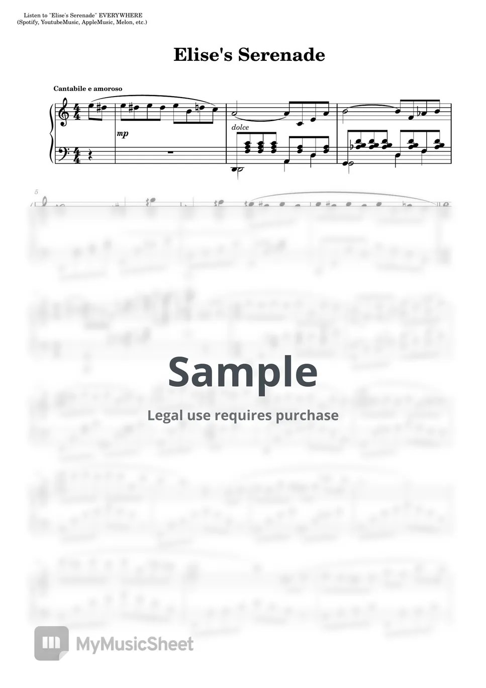 Hakdo Elise's Serenade ("Für Elise", and Elise said "YES") Sheets