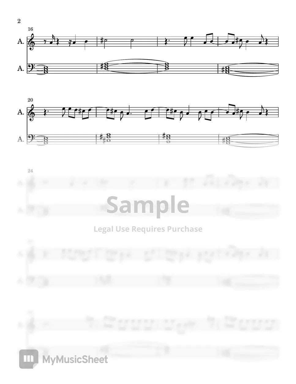 Lowsheen Ungowami (PIANO SHEET) Sheets by SA Piano