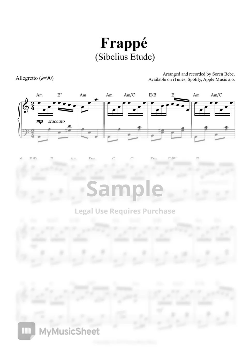 Frappé (Sibelius etude) Ballet Class Sheet Music 악보